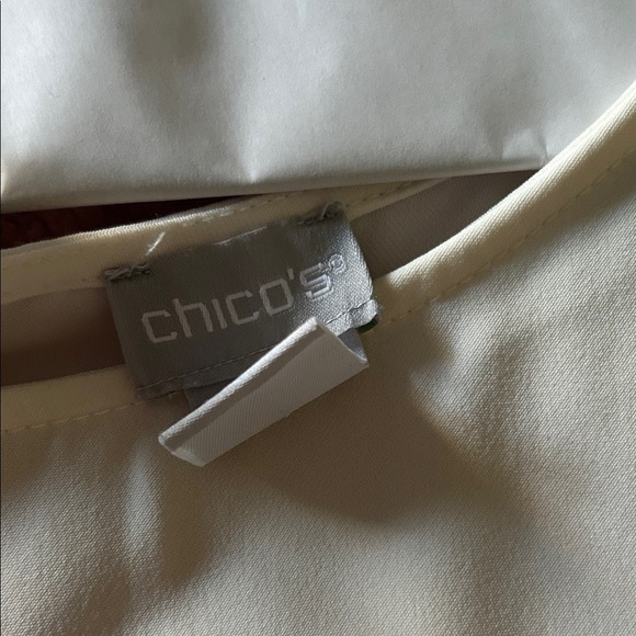 Chicos Cream Ruffle Sleeve Round Neck Tunic Top Size 1 - Picture 7 of 9